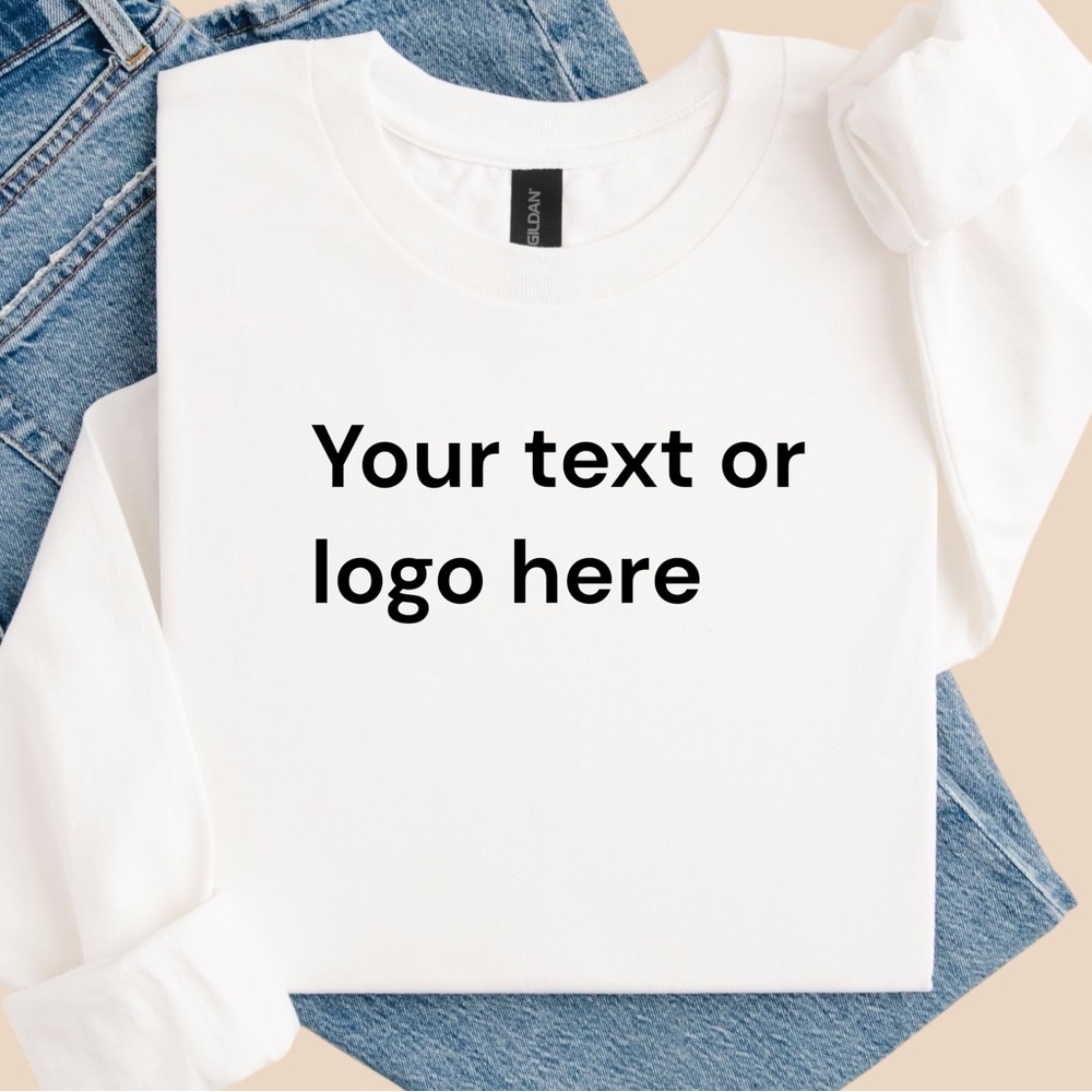 Blank customizable long sleeve t-shirt add  text or logo embroidered S M L XL